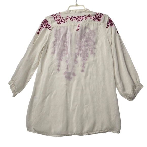 Johnny Was Small Embroidered Popover Lightweight Tunic Blouse Top - Picture 2 of 11